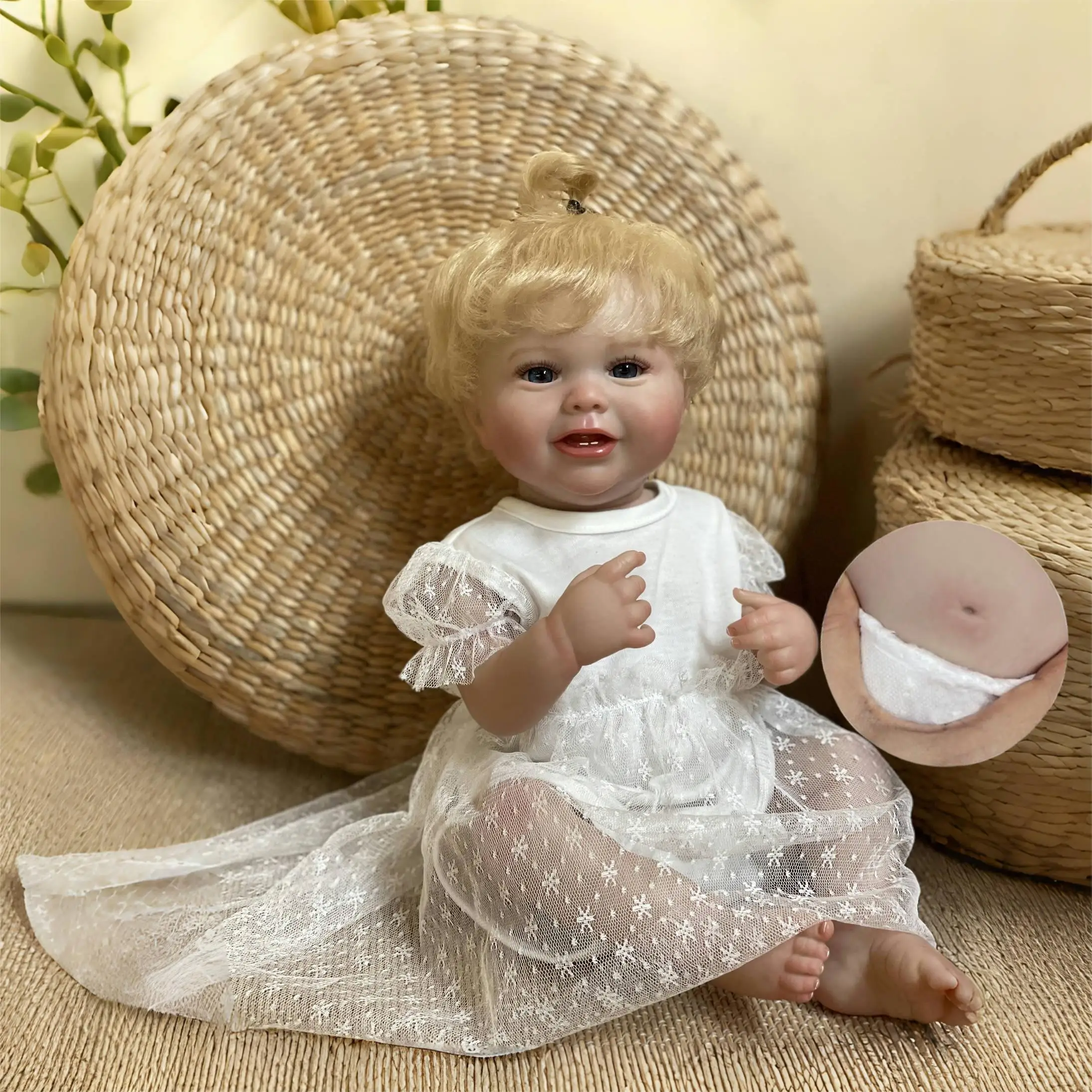 

48 см виниловые куклы-Младенцы для девочек Kodi Bebe, мягкие виниловые куклы-младенцы с рисунком на все тело и улыбкой, детские игрушки, подарки для детей, младенец-младенец