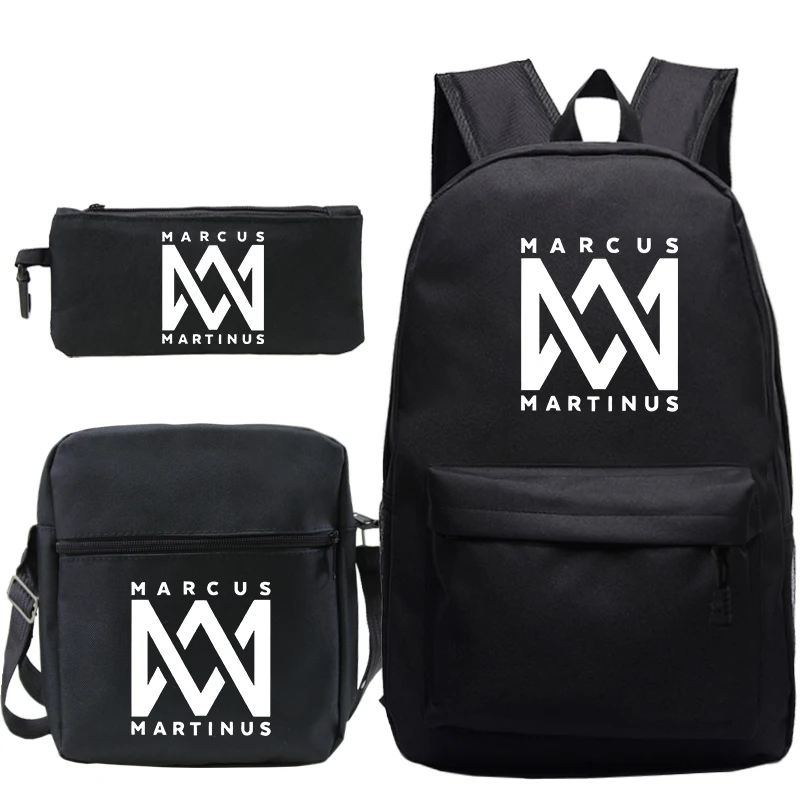 

3Pcs Marcus & martinus School Backpacks for Teenage Girls Boys Laptop Knapsack Casual Travel Bags s Bookbags with Pen Case