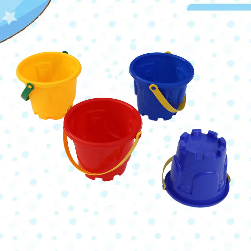 4 قطع دلاء رمل الشاطئ مجموعة قلعة بلاستيكية للأطفال صندوق رمل تعليمي إبداعي لعبة شاطئ ممتعة للأطفال ألعاب رمل للأطفال #5