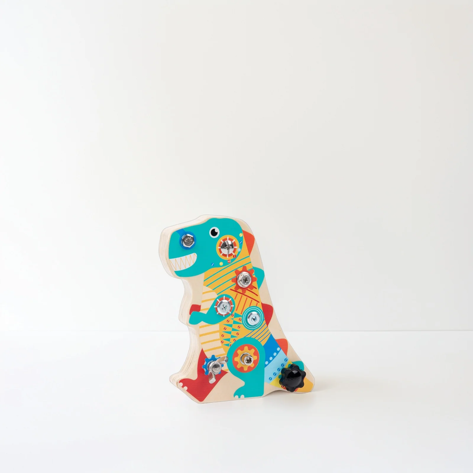 1 set di tavole per cacciaviti per dinosauri per bambini, cartoni animati, tavole in legno, apprendimento educativo delle abilità motorie fini