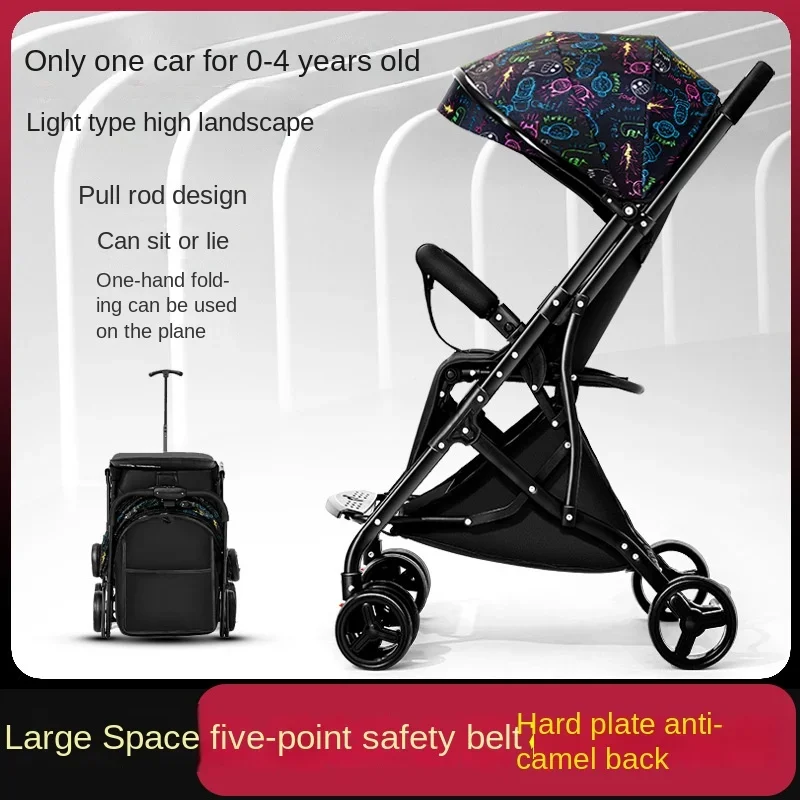 High Landscape Stroller Newborn Travel Stroller Multifunction Function Two-way Swivel Seat Can Be on The Plane Baby Stroller