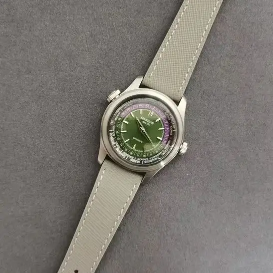 PIERRE PAULIN Men Pilot Watch 38.5mm Manaul Winding Mechanical Wristwatch KM Glass World Time M01D Mov