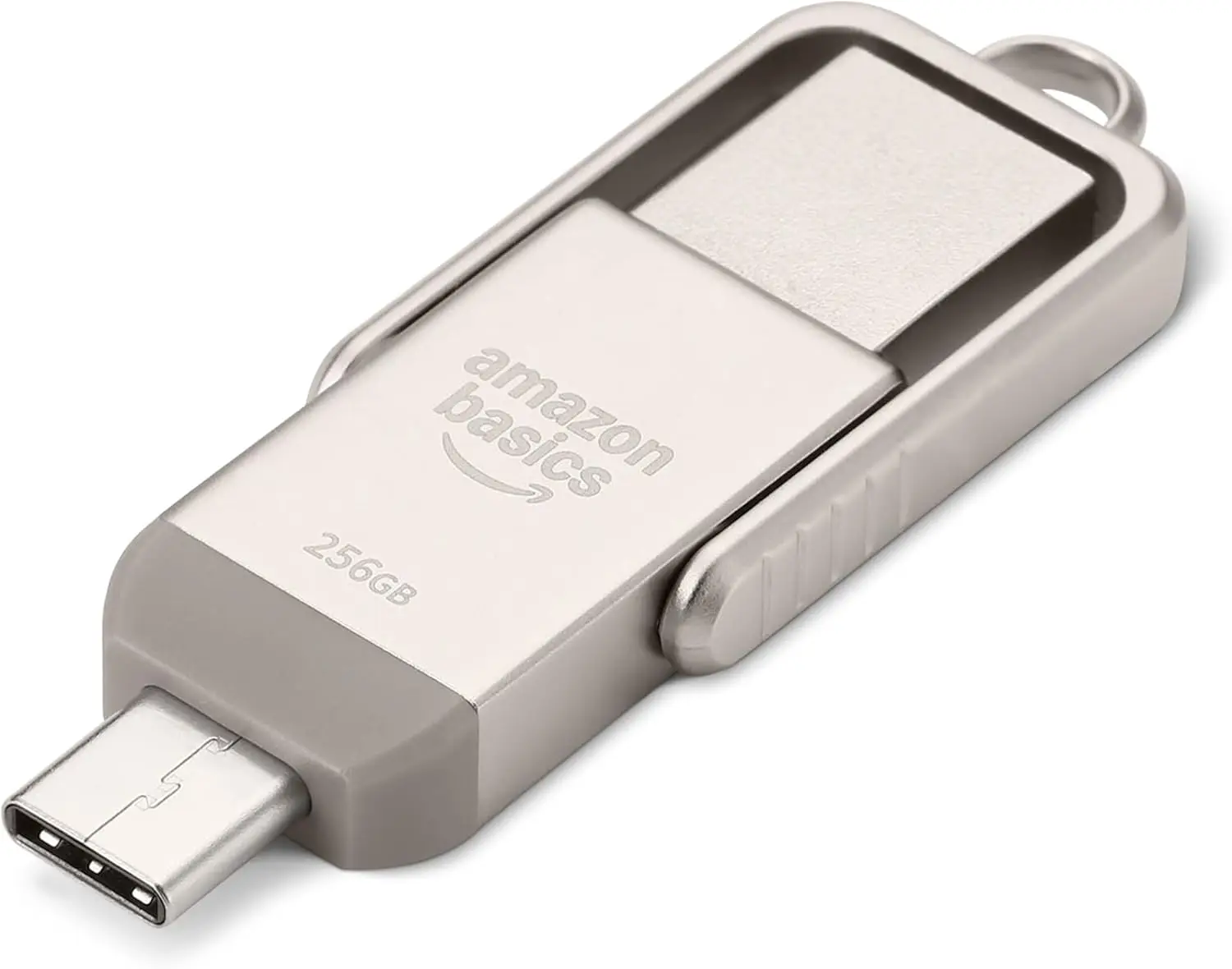 

USB-флеш-накопитель на 256 ГБ с двумя портами USB-C и USB-A, цвет серебристый шампань, для быстрой передачи данных