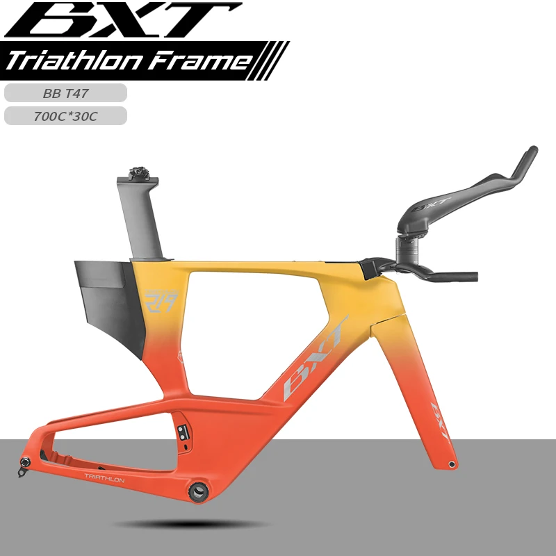 

Карбоновая аэродинамическая рама для триатлонного велосипеда BXT 2026 T1000 с дисковыми тормозами Flat-Mount (передний/задний) – высококачественный комплект рамы для TT-велосипеда