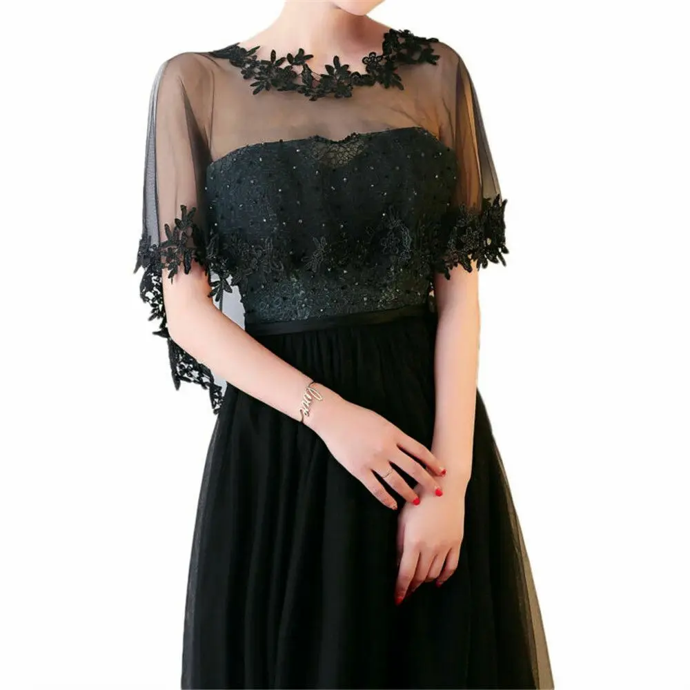 Elegant Cape Summer Casual Shawl Lace Short Sleeve Shrug Bridal Wedding Shawl