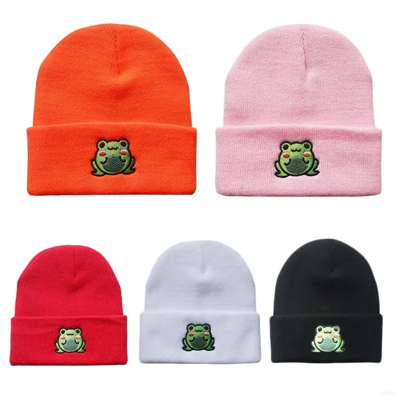

P88B Winter Beanie Acrylic Fibres Knitted Hats For Women Men Fashion Warm Beanie Hats