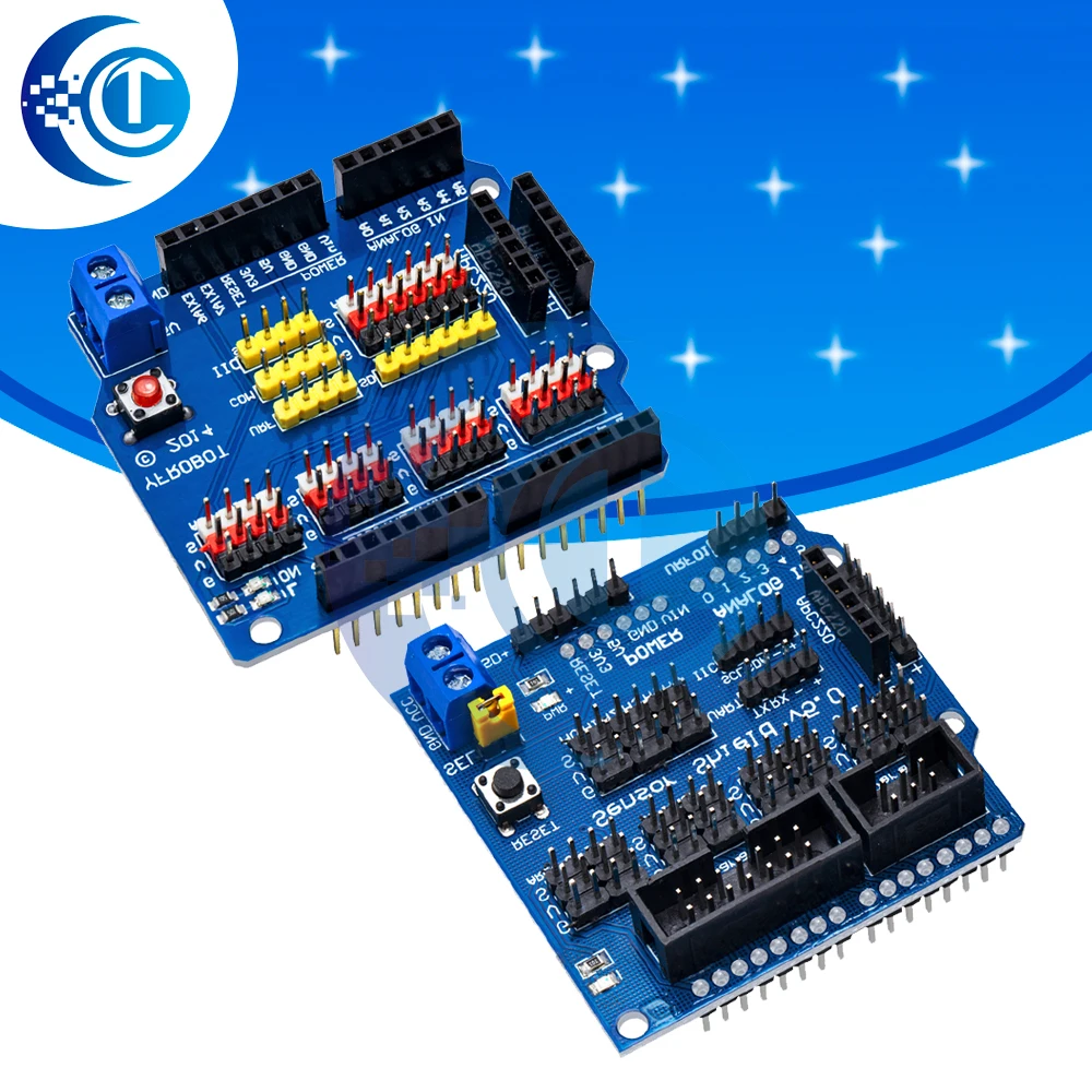 1 قطعة V5 الاستشعار درع لوح تمديد درع لاردوينو UNO R3 V5.0 وحدة إلكترونية الاستشعار درع V5 لوح تمديد