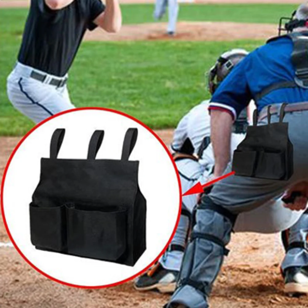 1pc Baseball Umpire Ball Bag Black Portable Baseball Softball Umpire Bag Team Sports Baseball Equipment Baseball Umpire Bag