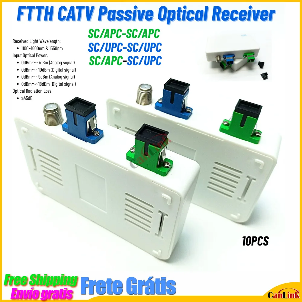 

Passive Optical Receiver FTTH CATV Mini Node Network Integrated Transmission WDM Wavelength Division Multiplexer 10pcs