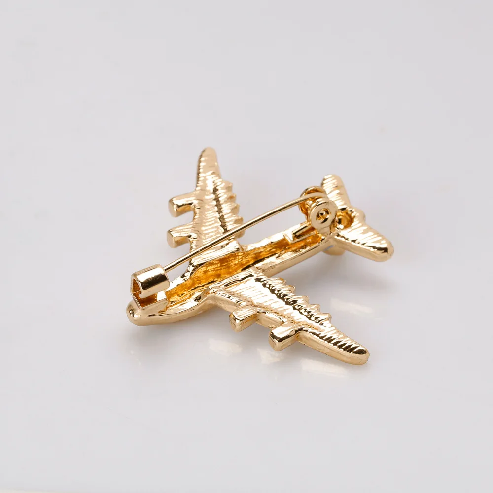 Alloy Airplane Brooch Pins For Women Men Enamel Red Blue Plane Luxury Brooch Badges For Clothes Suit Accessories Jewelry Gifts