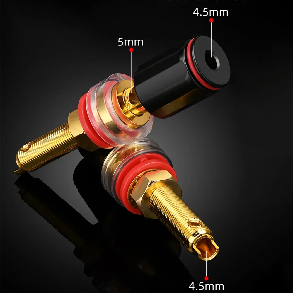 Welding Copper Terminal Copper Binding Post Terminal Black and Red 4mm Banana Plug Binding Post for Speaker