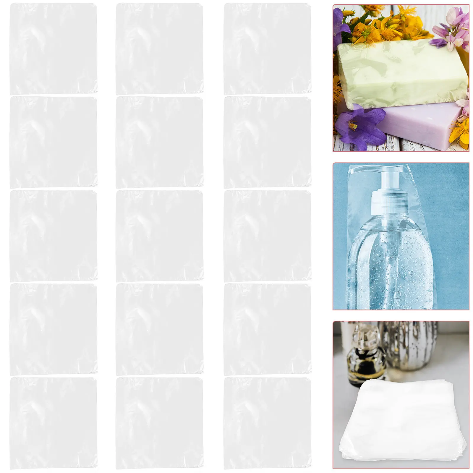 200 Pcs Heat Shrink Wrap for Bath Soap 6X6 inch Waterproof DIY Craft Bags Large Size Packaging