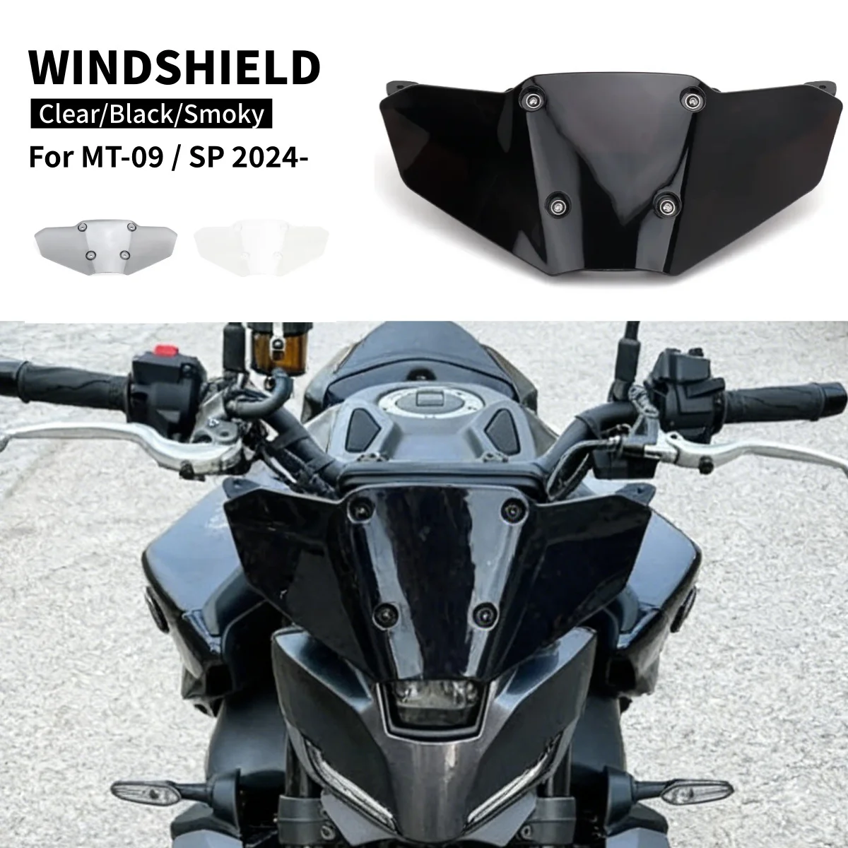 Für YAMAHA MT09 MT-09 SP MT 09 2024 2025 Neuer Motorrad-Frontscheibenhalter Windabweiser-Kit Verkleidungs-Windschutzscheiben-Halterung