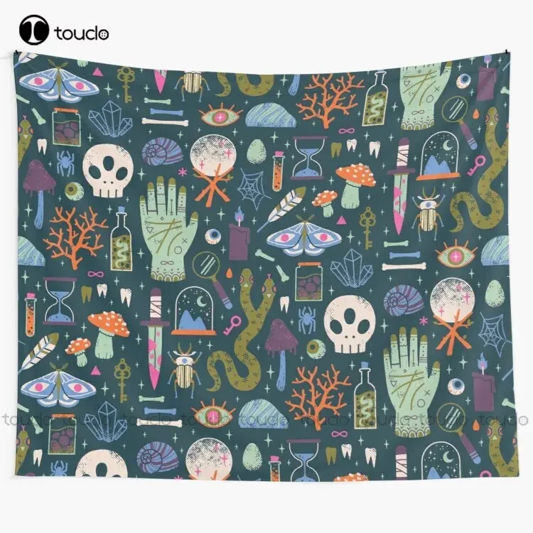 Curiosities Spooky Halloween Occult Magic Tapestry Tapestry Wall Hanging For Living Room Bedroom Dorm Room Home Decor