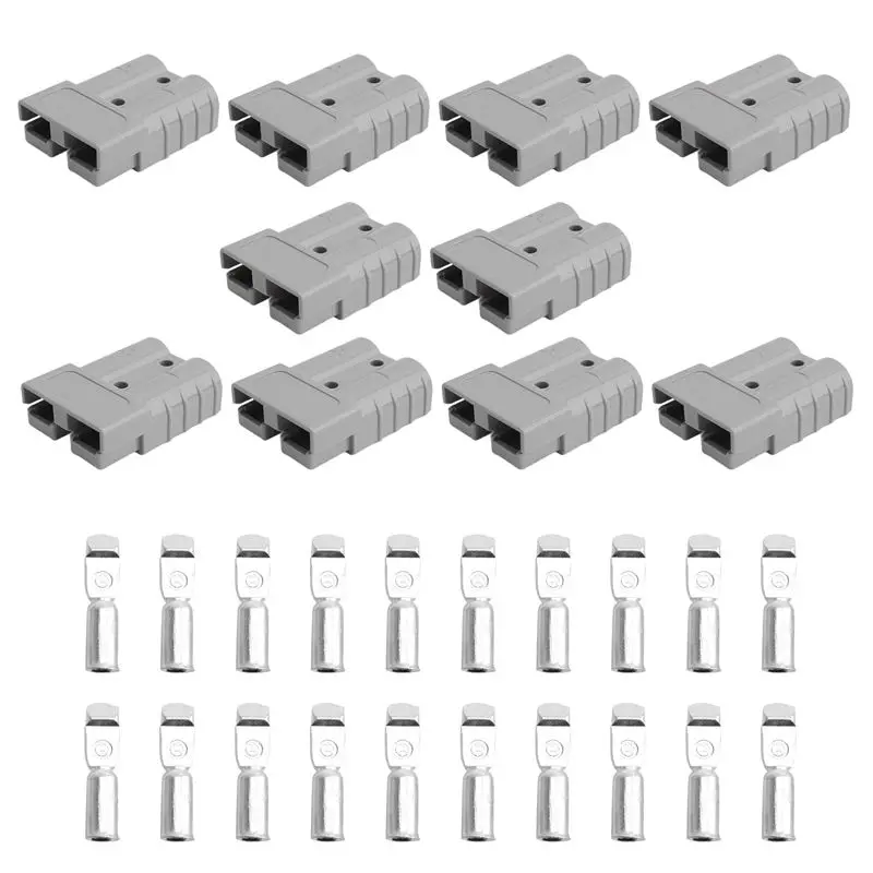 

ABUH-10Pcs For Anderson Style Plug Connectors DC Power Tool 50A 12-24V 6AWG Double Pole With Copper Contact Power Connectors