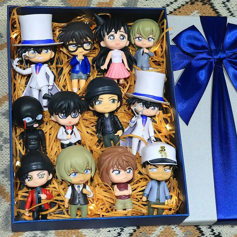 6pcs/set Detective Conan Action Figure Toys for Kids Kuroba Kaito Akai Shuuichi Haibara Ai Hattori Heiji Collectible Gift Dolls