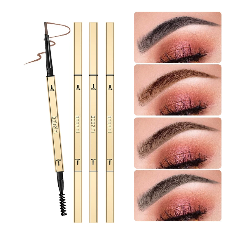 6-color small gold eyeliner pen - double-ended long-lasting eyeliner, waterproof and non-marring eyeliner, brush-style eyeliner