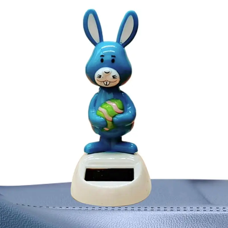 Solar Dancing toy Car Decoration Solar Energy Decoration Shaking Head Doll Cartoon rabbit Shape Decoration  Home Ornaments