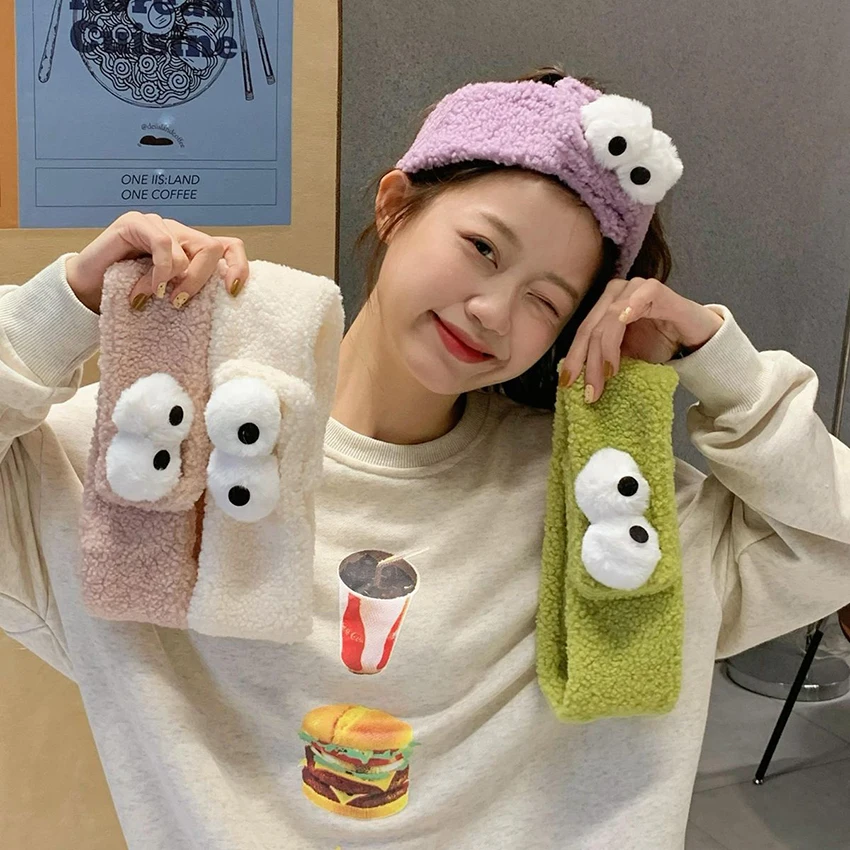 

Милый кашемировый модная повязка для волос с рисунком глаз, однотонный ободок для волос, повязка для волос для девушек, повязка для макияжа, женские аксессуары для волос