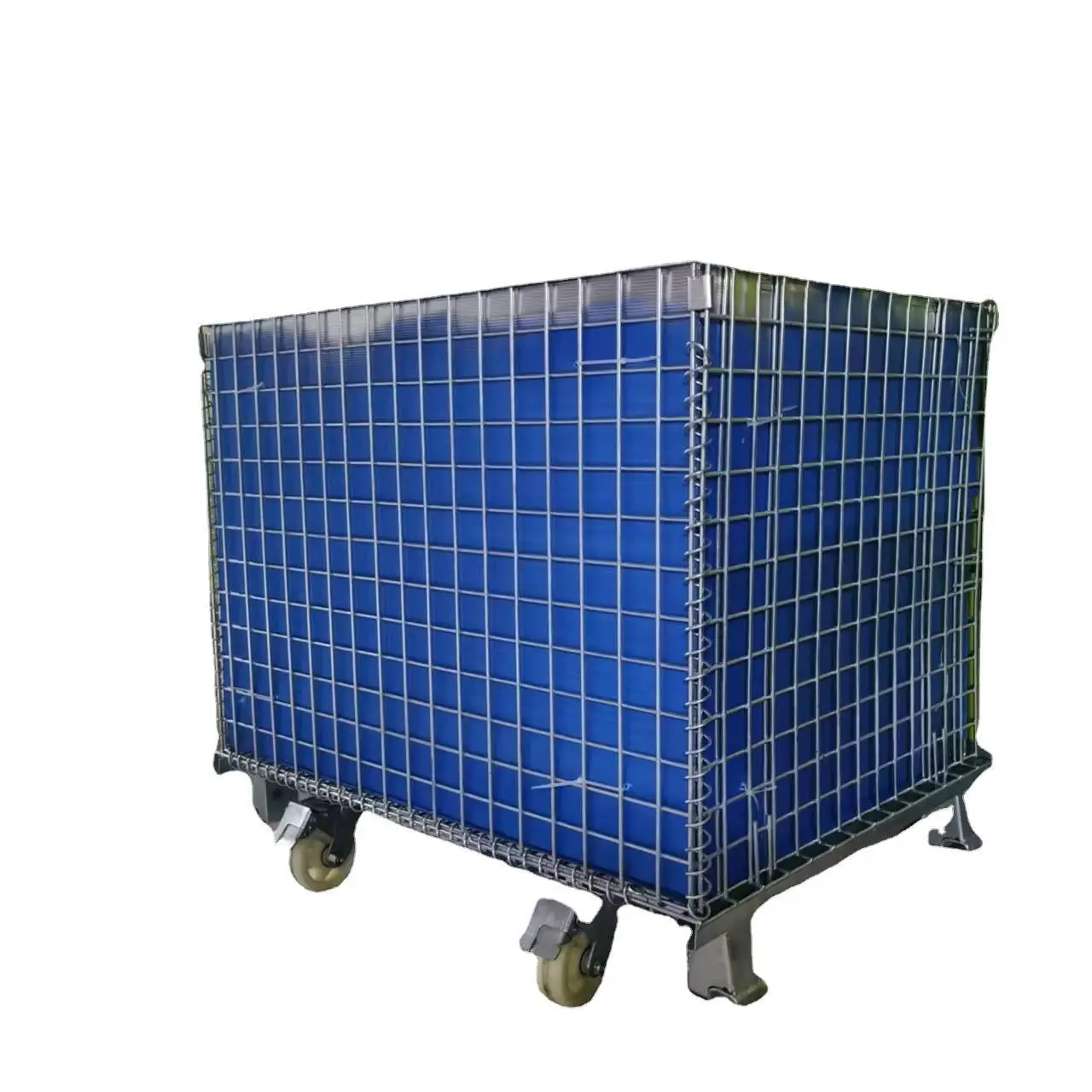 قفص سلكي، شديد التحمل، قابل للإزالة، رف، سلة حديدية، عجلة إضافية، قابلة للطي #1