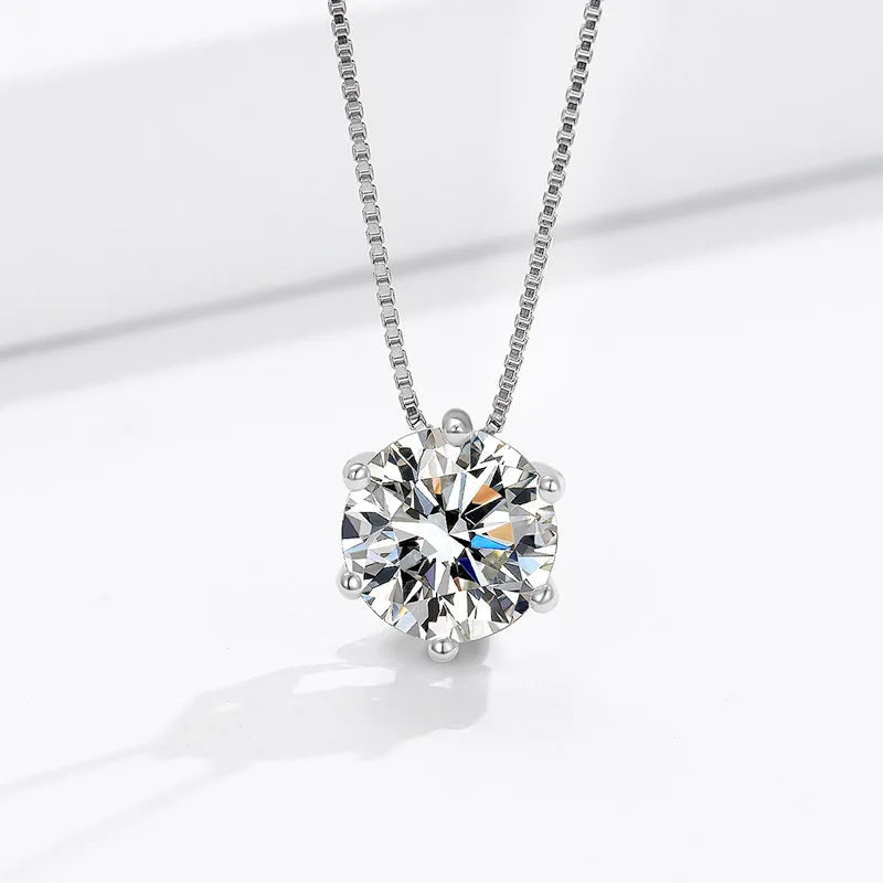Collar de Moissanita de 2.0ct, Color D, VVS1, Cadena de Plata de Ley 925, Joyería Fina, Gargantilla, Kolye, Colar de Prata, Regalo para Mujer