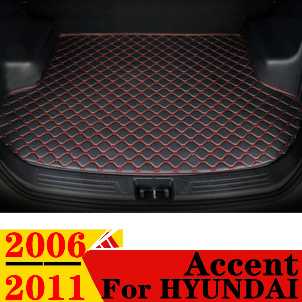 Car Trunk Mat For HYUNDAI Accent 2011 2010 2009 2008 07 2006 Flat Side Rear Cargo Protect Carpet Liner Cover Tail Boot Tray Pad