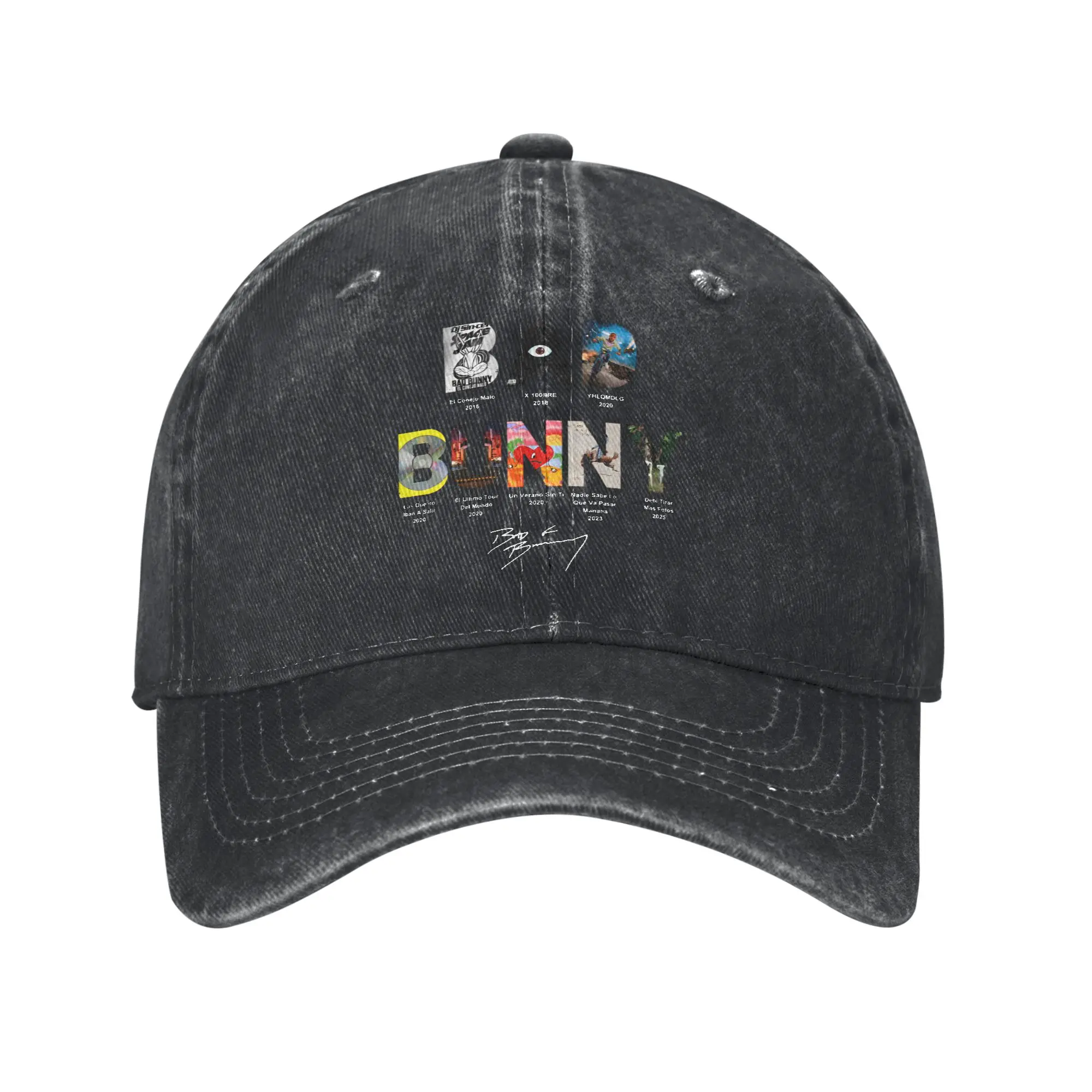 DTmF Debí Tirar Más Fotos  Baseball Cap Casual Distressed Denim Bad Bunny Snapback Cap Outdoor Running Golf Adjustable Hats Cap