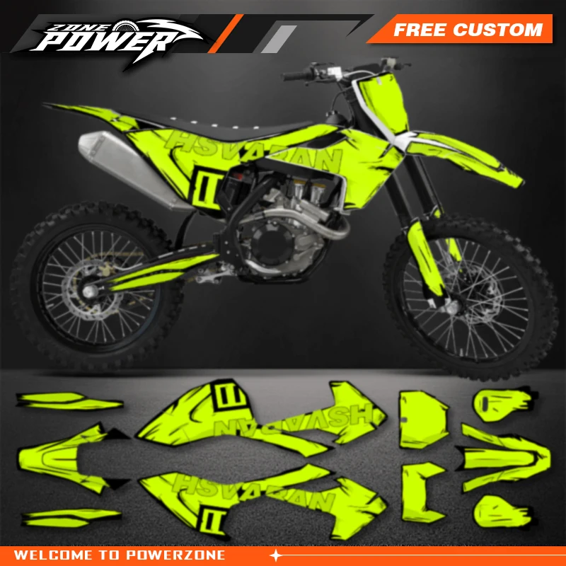 Powerzone Motorcycle Graphics Decals Sticker Kit for Husqvarna TE FE 150 200 250 300 350 400 450 2019 2018 2017 TC FC 16-18 120 view 2