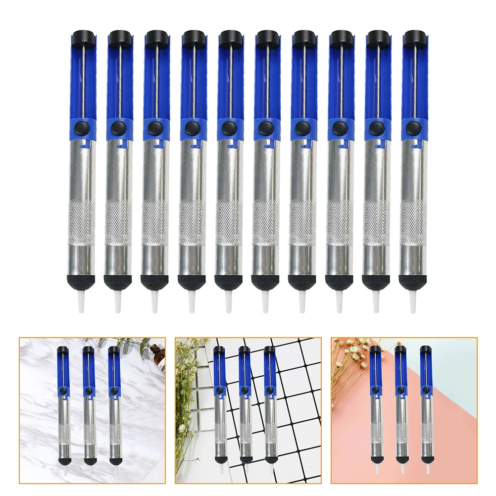 10 Pcs Suction Pump Tin Extractor Pen Desoldering Removing Tool Sucker Hand Welding Tools Aluminum Alloy Remover Removal for