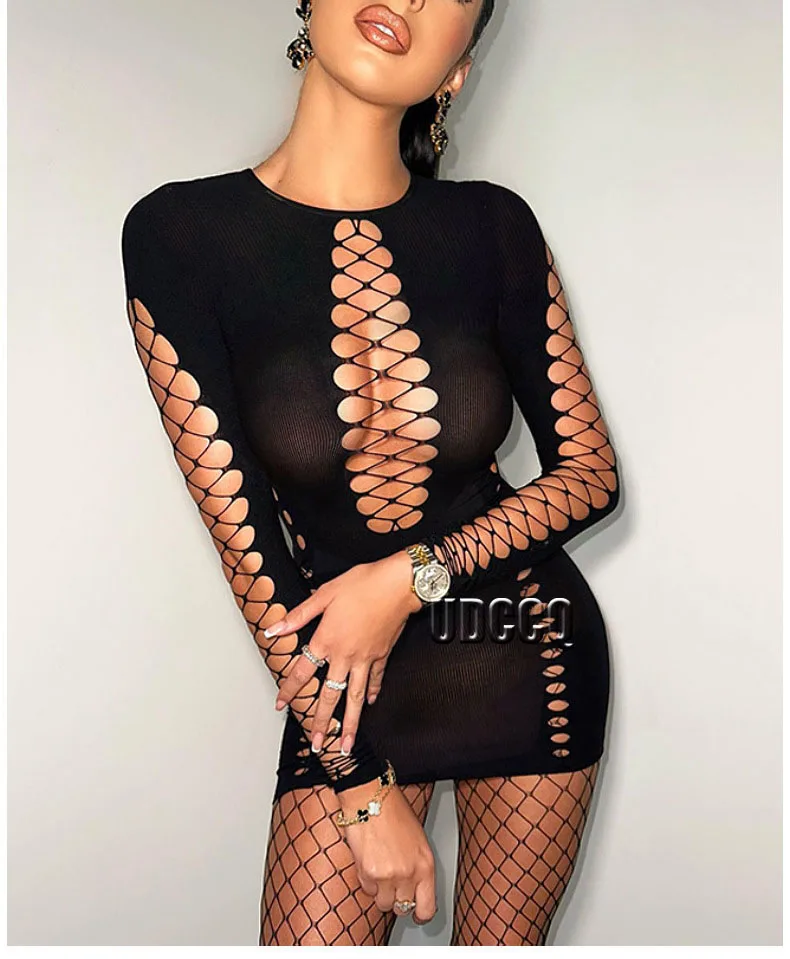 Sexy Babydoll ladies crochet lingerie Backless dress transparente pajamas Sleepwear costumes sleepwear underwear plus size