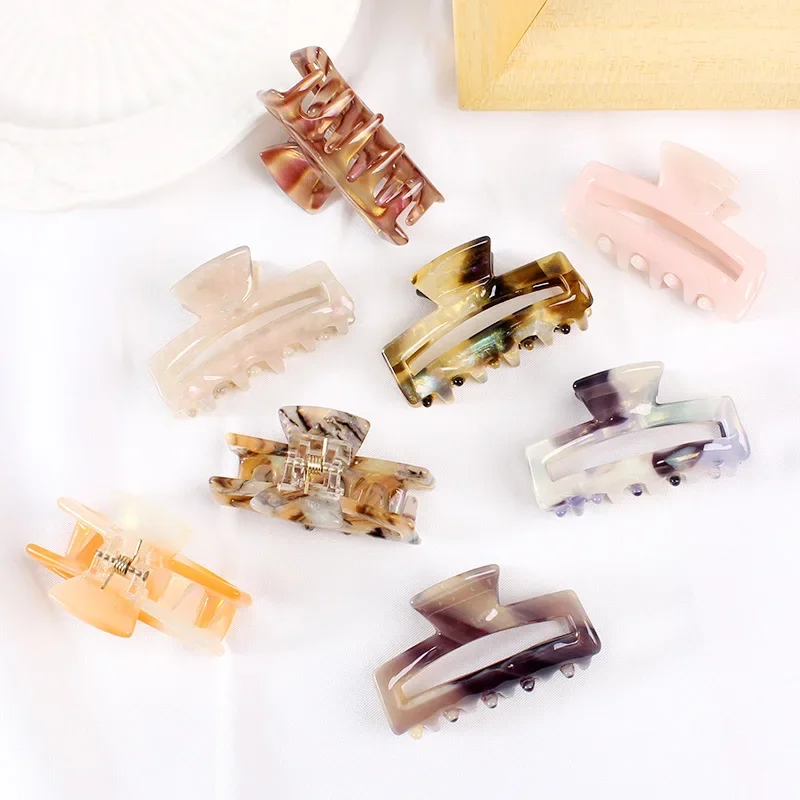 28 Colors Acetate Korean Style Hair Claw Hair Clips For Women Fashion Mini Hollow Geometric Children Hair Accessories Headwear