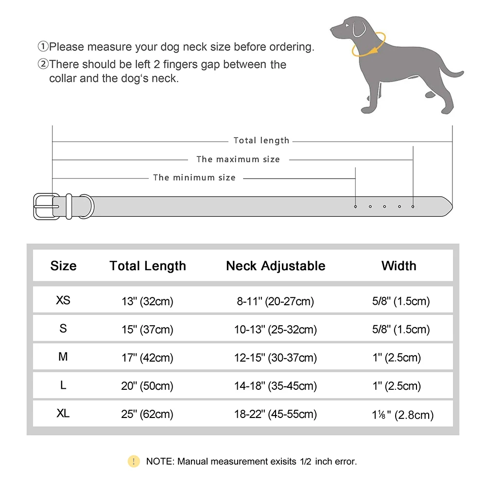 Personalized Dog Collar Leather Padded Dogs Braided Collars Free Engraving Pet ID Tag Nameplate for Small Medium Large Dogs