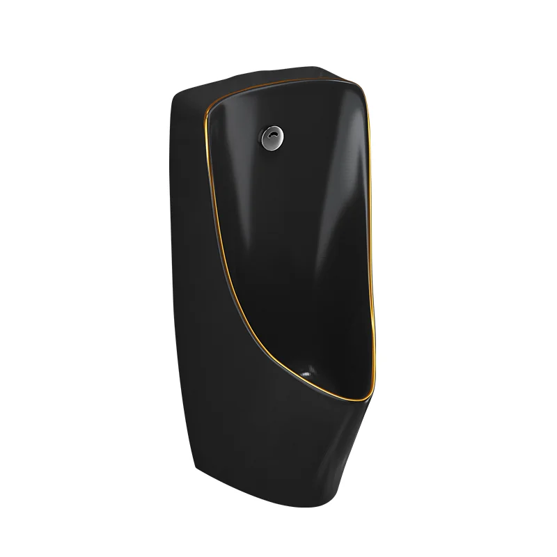 

Black urinal, induction wall-mounted men's household floor-to-ceiling urinal