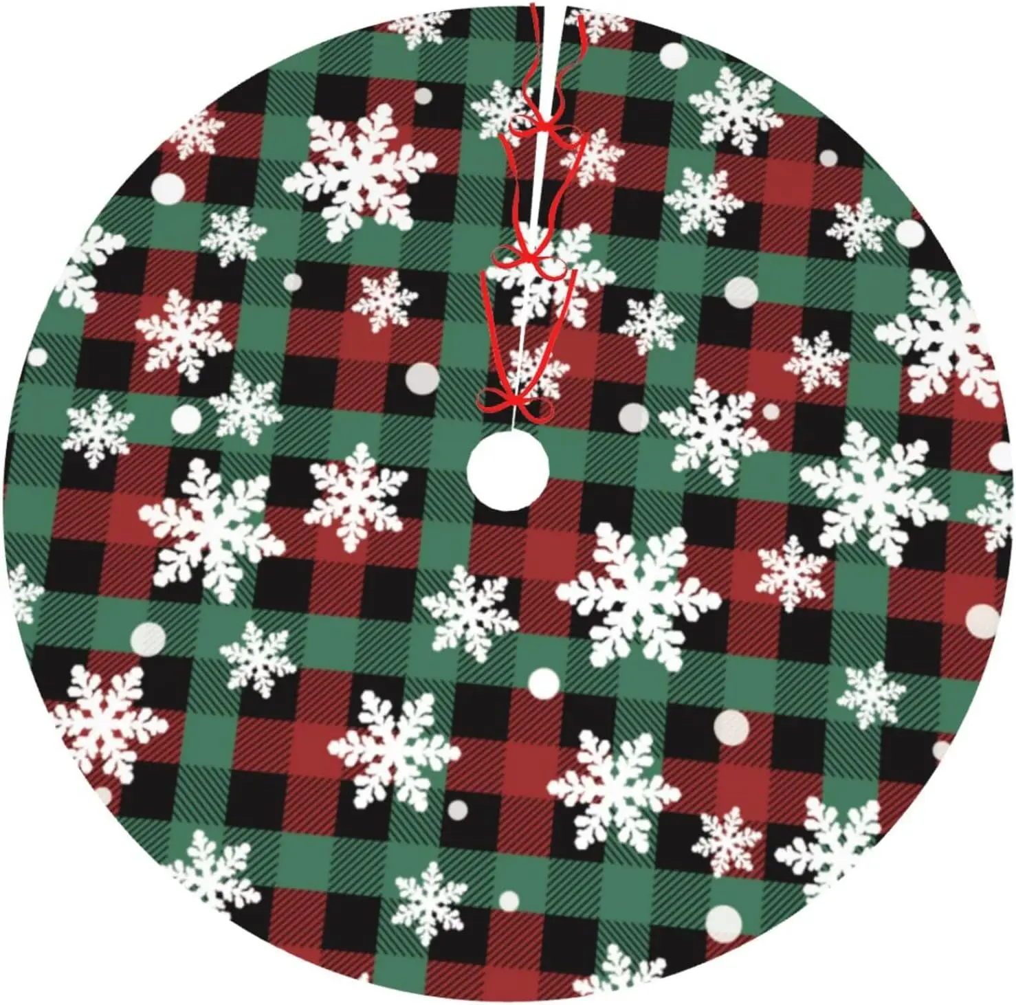 Pequena Saia De Árvore De Natal Branco, Floco De Neve Red Green Buffalo Plaid Xmas Tree Mat, Saias Decorações, 3ft, 4ft, 6 Pé, 36"