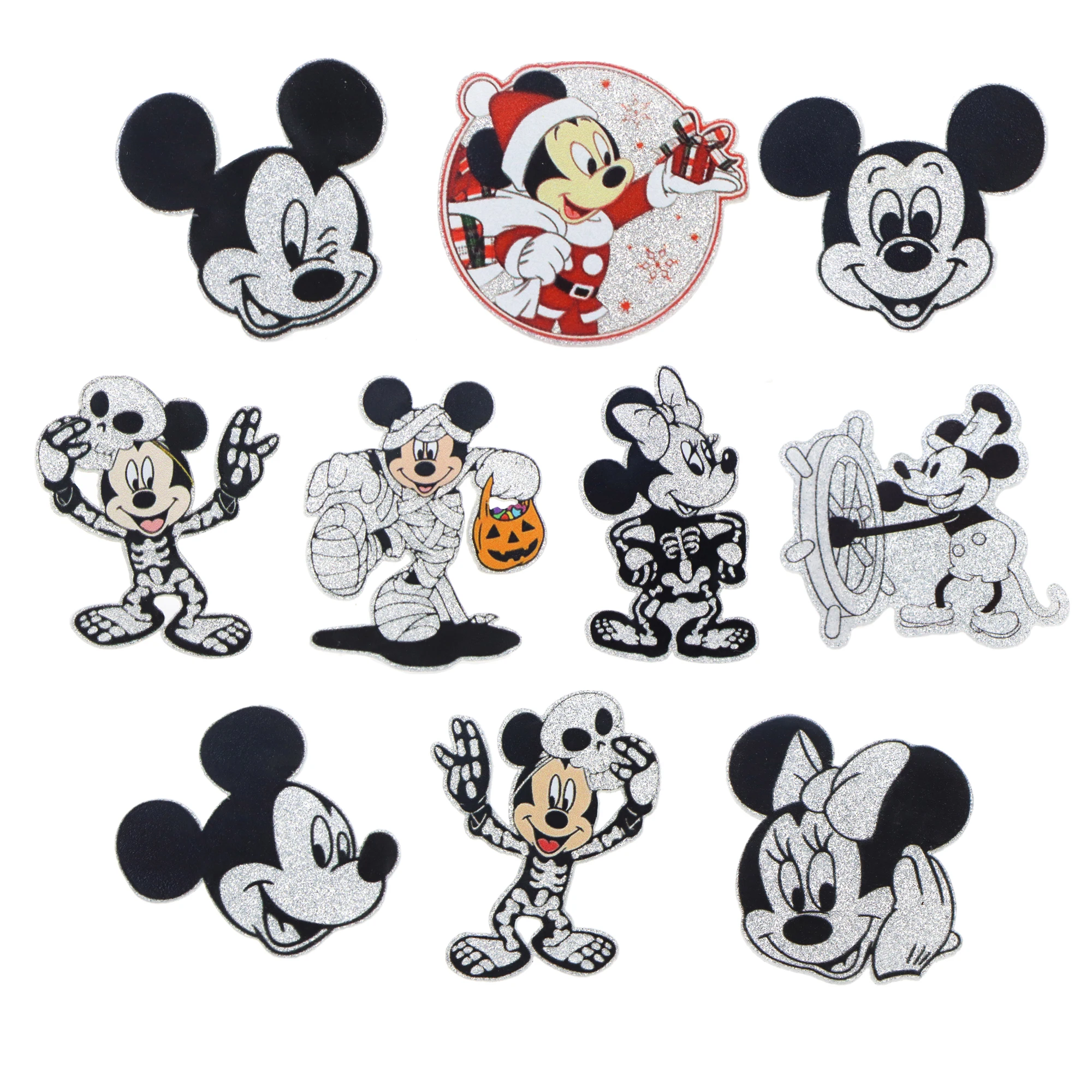 Disney Mickey Mouse 5pcs/Lot Planar Resin Flatback Craft Supplies Cabochon Scrapbook DIY Hair Bow Material Acrylic