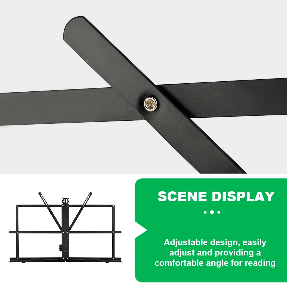 

Portable Foldable Music St Black ABS Durable Long Use Simple Elegant Comfortable Reading Angle Students Musicians