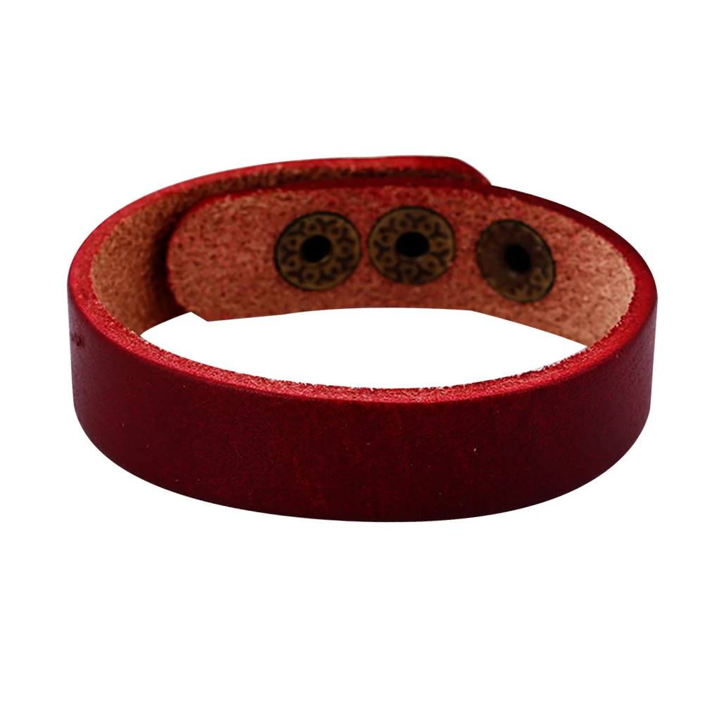 

4pc Cowhide Bracelet Simple Wrist Chain Unisex Hand Chain All Match Daily Wear Party Gift For Lovers Students Dark Red