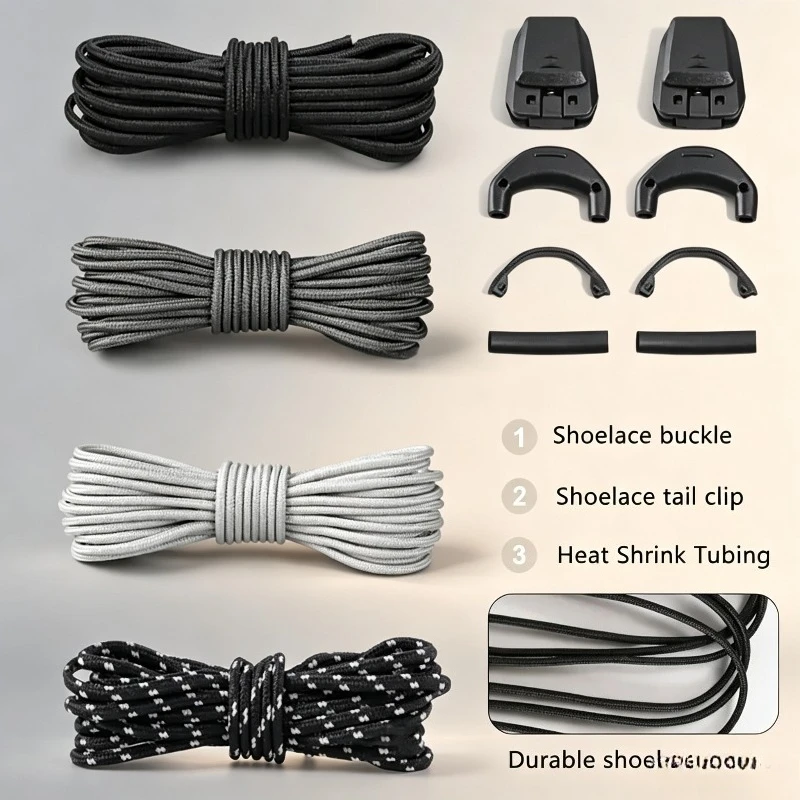 UniversalQuick Install No Tie ShoelacesElastic Round LazyShoe StringsConvenientQuick LacesKitSportsShoeReplacement Accessories