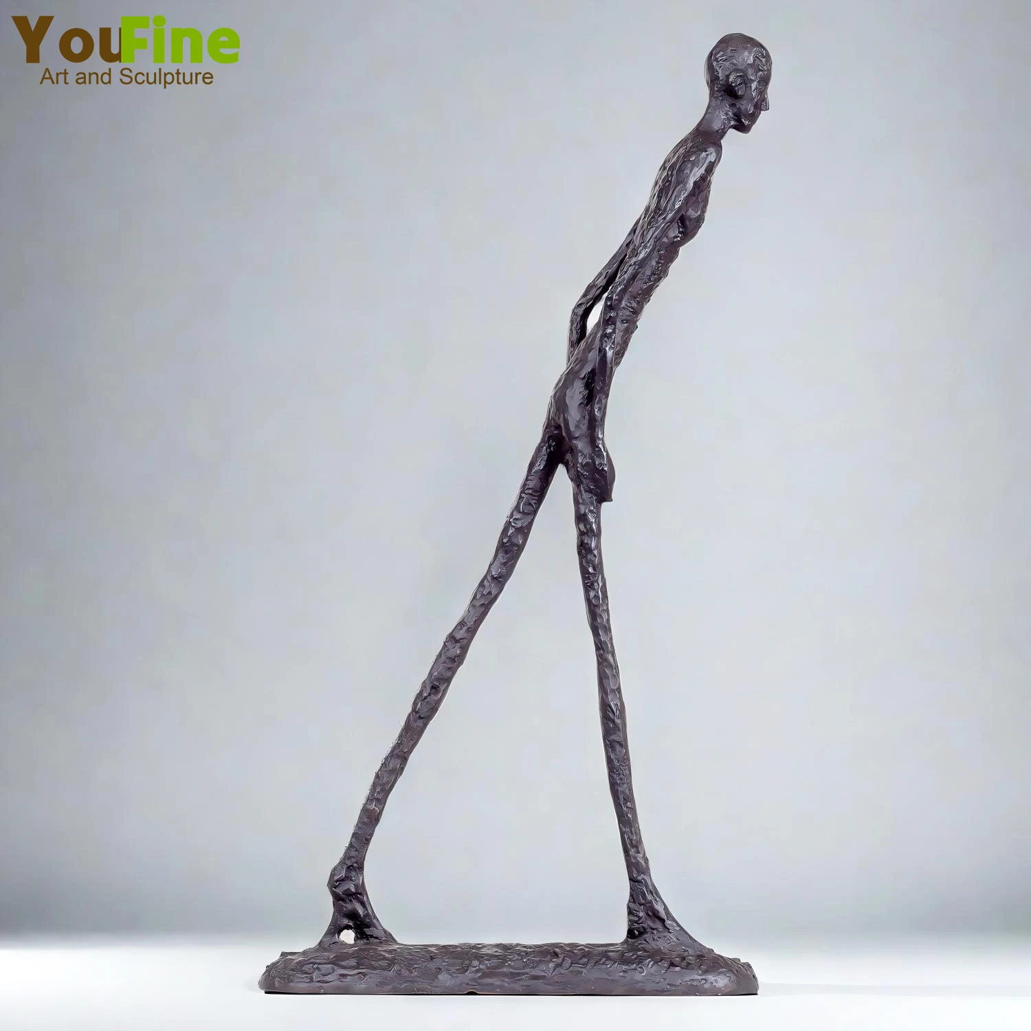 60cm Giacometti Bronze Sculpture Abstract Skeleton Walking Man Bronze Statue Hot Casting Famous Replica Art Decor Collection