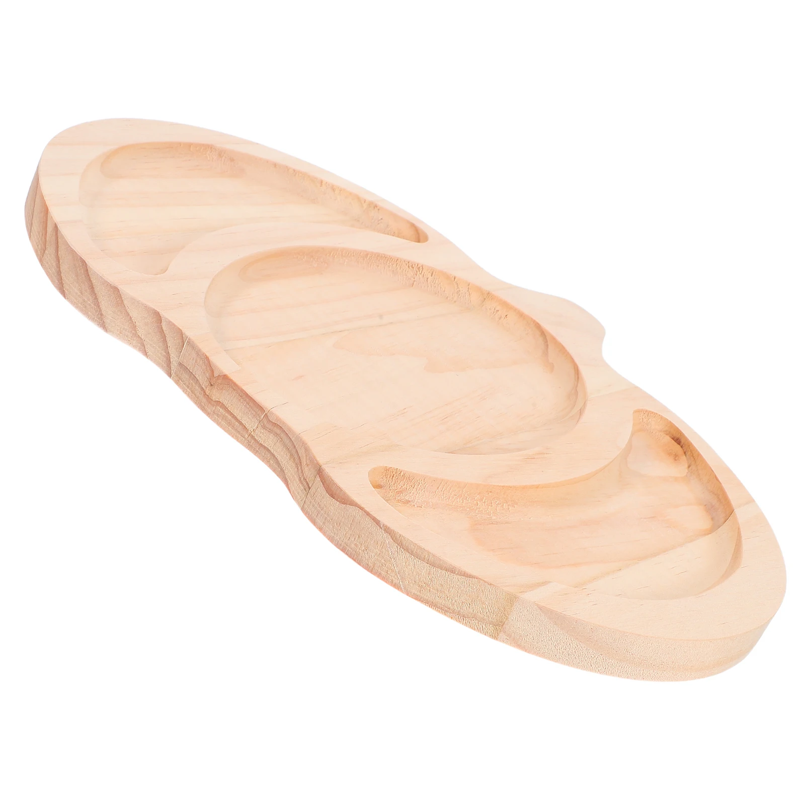 

Wooden Pumpkin Shaped Tray Sturdy Material Divided Design Halloween Snack Platter Food Serving Tray Versatile Use Easy Clean