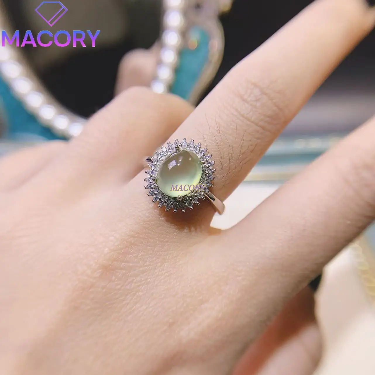 

New natural grape stone ring for women, made of 925 sterling silver, high-quality fashion, comes with certificate