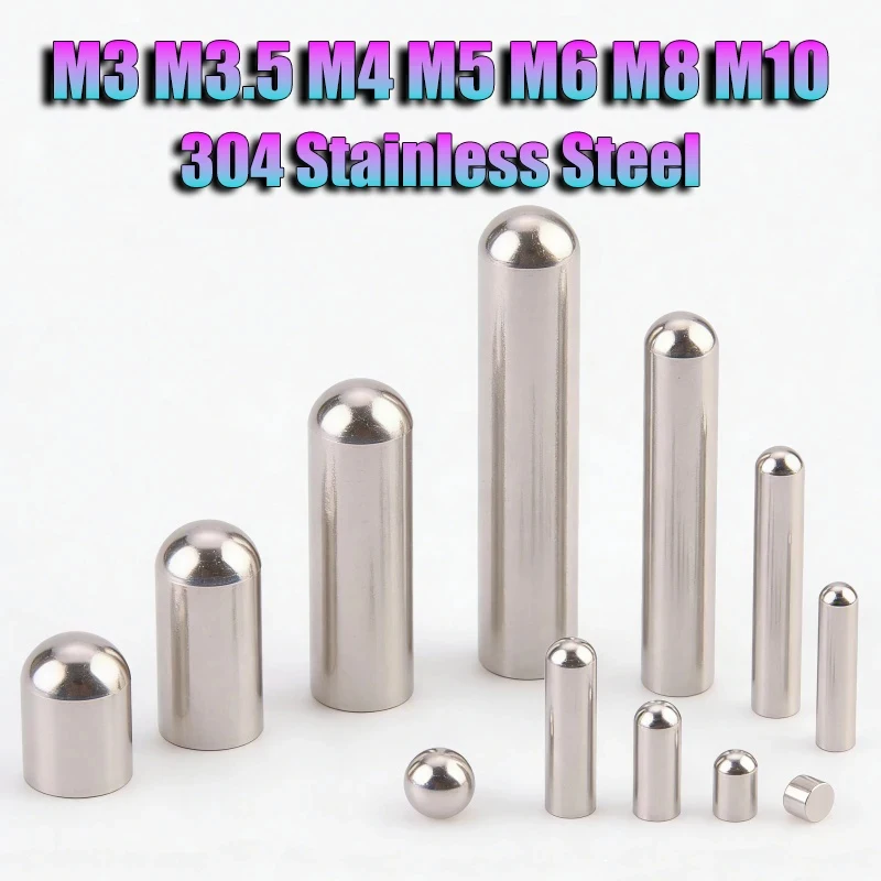 

M3 M3.5 M4 M5 M6 M8 M10 304 Stainless Steel Solid Round Dowel Pin / Precision Cylindrical Locating Pin for Jigs & Fixtures