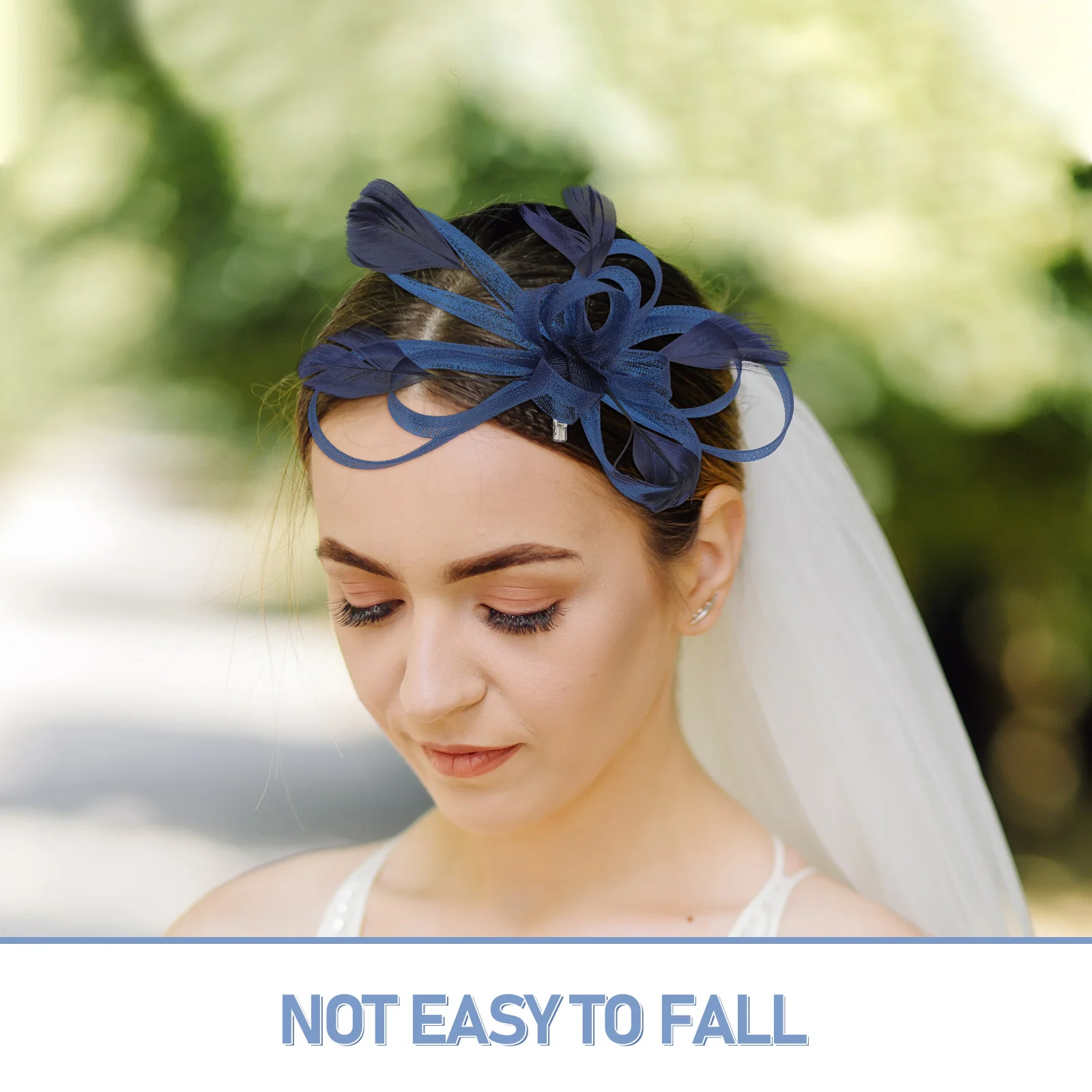 مشبك شعر أزرق عتيق لحفلات الزفاف والولائم وعصابة رأس أنيقة وإكسسوارات الزفاف