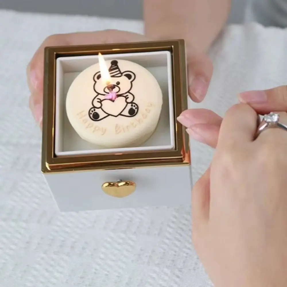 Creative Bear Flip Ring Box Creative Surprise Jewelry Box Mini Cake Automatic Flip Ring Case for Girlfriend Gift Surprise Box view 5