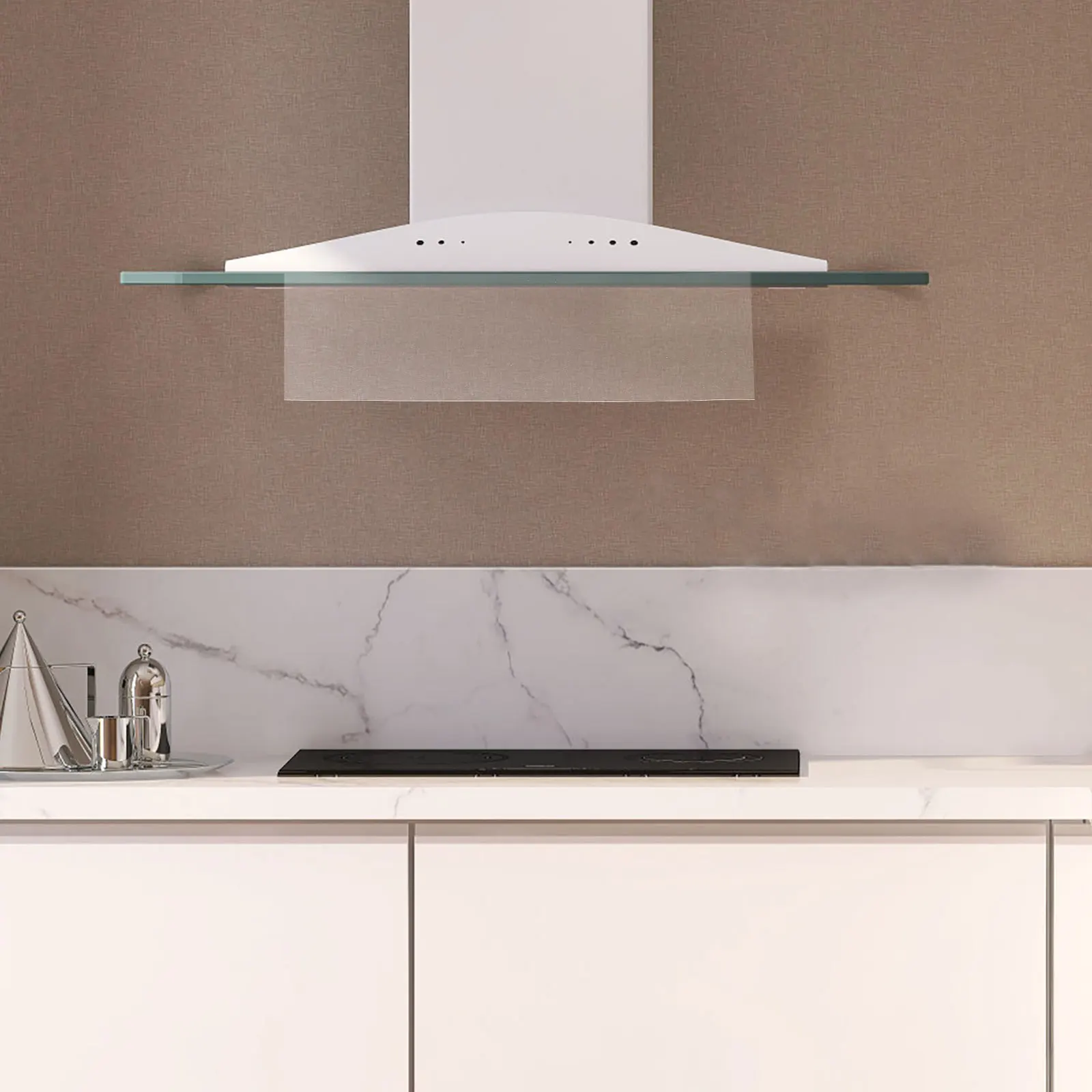 

PVC Kitchen Hood Smoke Baffle Integrated Oil Control Plate Range Hood Vent Deflector Replacement Accessory for Exhaust