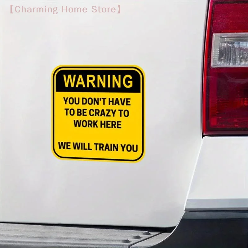 【M】You Don't Have To Be Crazy Warning Car Stickers Funny Mechanic Decals For Adults Work Waterproof Decoration Helmet Stickers - view 6