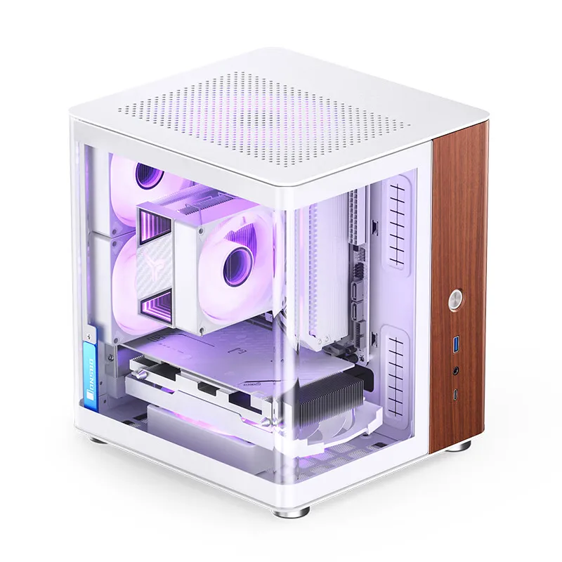 Imagem -04 - Jonsbo Tk0 pc Case Vista do Mar Sala Itx Case Sfx Suporte de Energia Nogueira Painel Decorativo de Madeira Tipo-c Suporte Mini-itx Placa-mãe