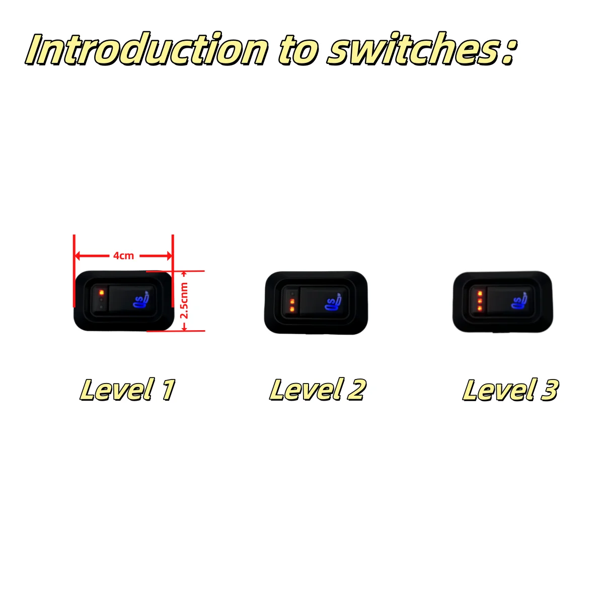 Universal and 12V car seat massage equipment with 6 massage points and square control switches