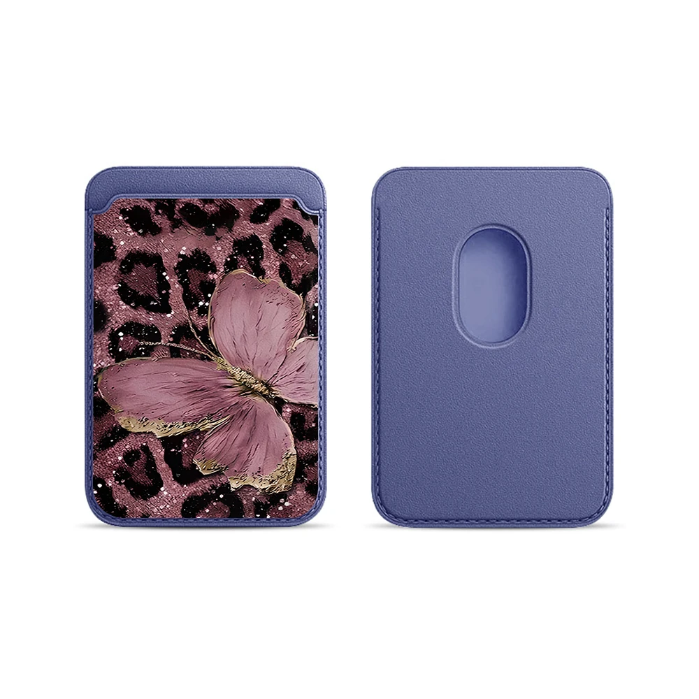 Leoparden-Schmetterling Leder-Kartenetui Handyhülle Kartenhalter für Magnetische Hülle Geeignet für alle iPhones mit Magsafe-Kartenfunktion – Detail 20