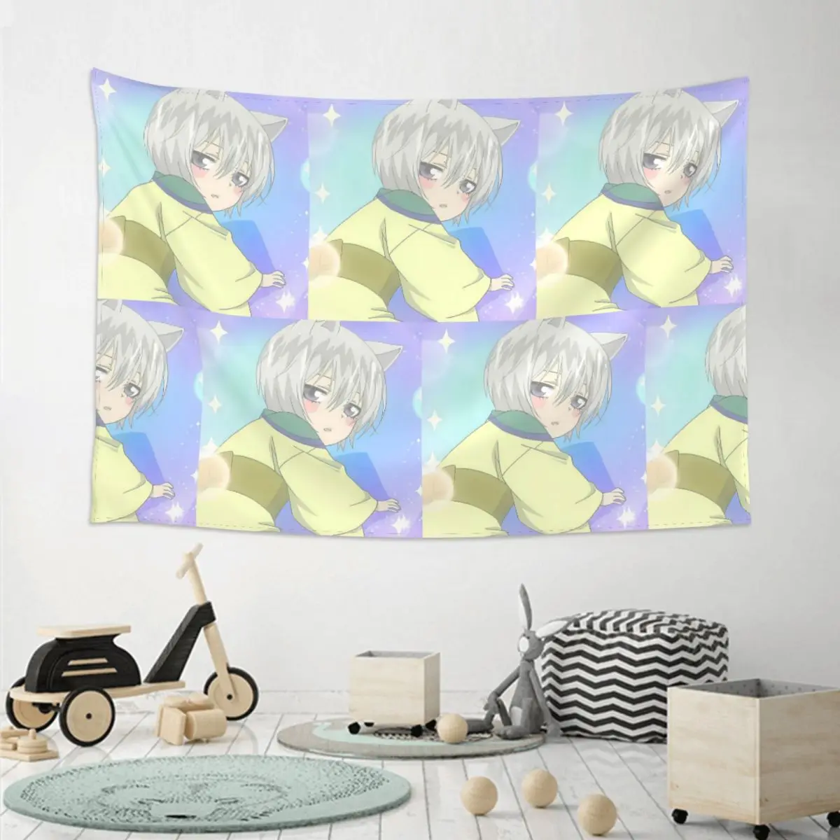 Anime Kamisama Kiss Nanami Tomoe Tapestry Funny Wall Hanging Aesthetic Home Decor Tapestries for Living Room Bedroom Dorm Room